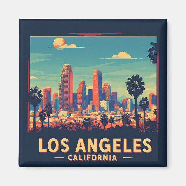Los Angeles California Retro Resa Magnet (Framsidan)