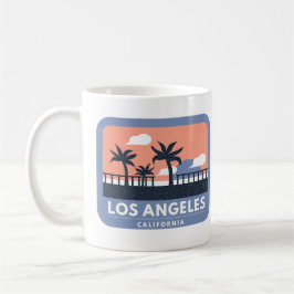 Los Angeles California Retro Skyline Design Kaffemugg