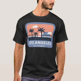Los Angeles California Retro Skyline Design T Shirt