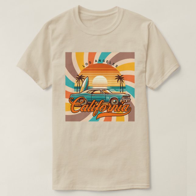 Los Angeles California Retro T Shirt (Design framsida)