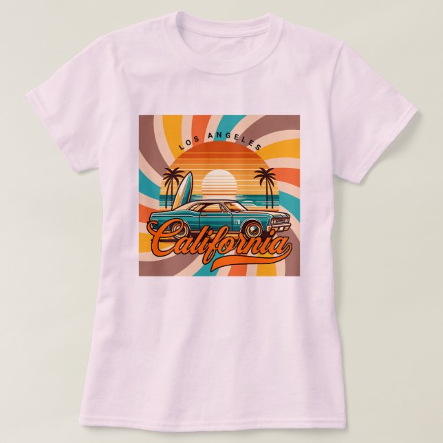 Los Angeles California Retro T Shirt (Design framsida)