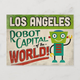 Los Angeles California Robot - Funny Vintage Vykort