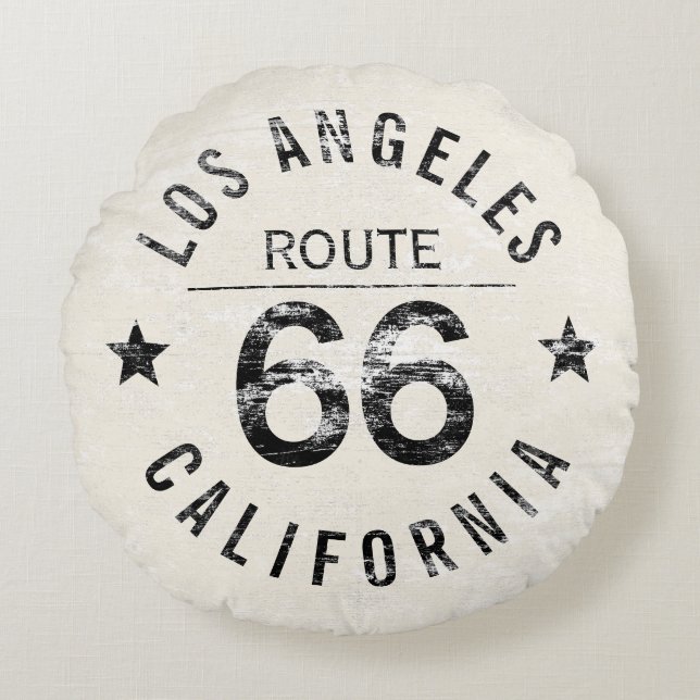 Los Angeles California Route 66 Rund Kudde (Framsidan)