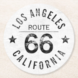 Los Angeles California Route 66 Underlägg Papper Rund