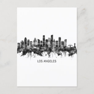 Los Angeles California Skyline BW Inbjudan Vykort