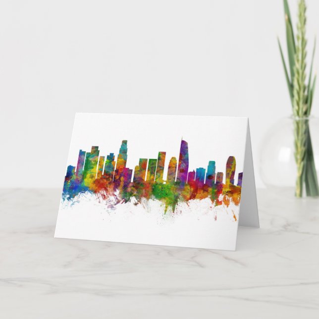 Los Angeles California Skyline Kort (Framsida)