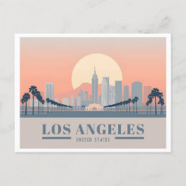 Los Angeles California Skyline Pastel Travel Vykort