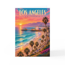 Los Angeles California Solnedgång Resa Affisch