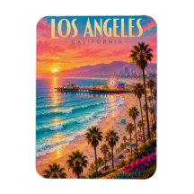 Los Angeles California Solnedgång Resa Affisch