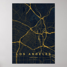 Los Angeles California Stiliserad Karttryck Poster