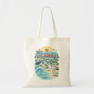 Los Angeles California Strandliv Illustration Tygkasse