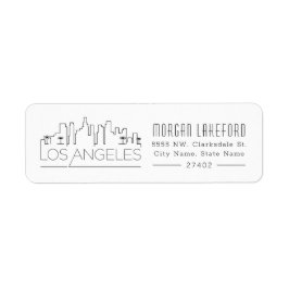 Los Angeles, California Stylized Skyline | Returadress Etikett