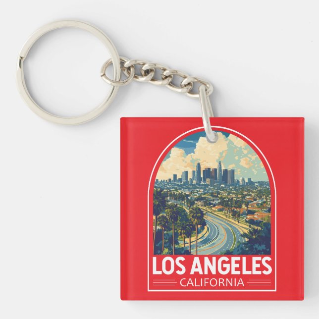 Los Angeles California Travel Art Emblem (Framsidan)