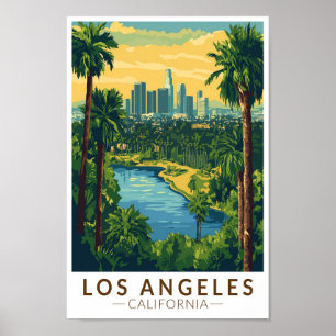 Los Angeles California Travel Art Vintage Poster