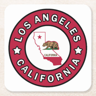 Los Angeles California Underlägg Papper Kvadrat