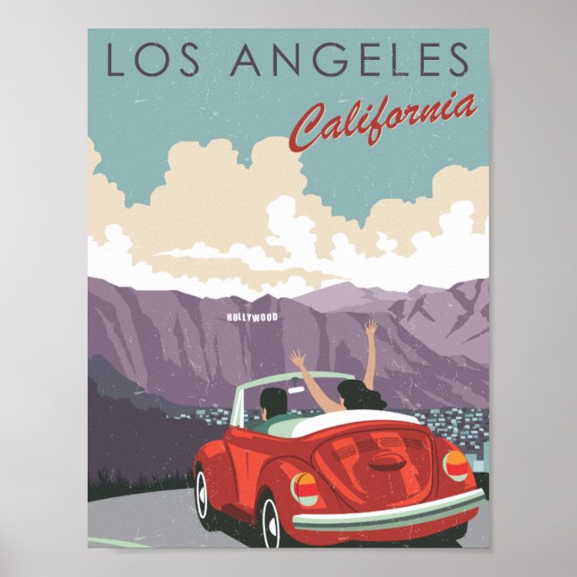 Los Angeles California USA Berömd Travel Ställe Poster (Framsidan)