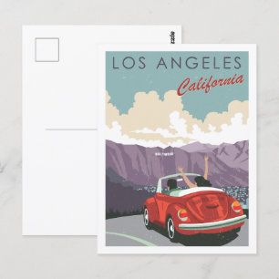 Los Angeles California USA Berömd Travel Ställe Vykort