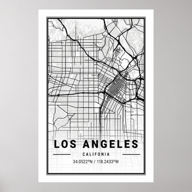 Los Angeles California USA Cities Travel City Kart Poster (Framsidan)
