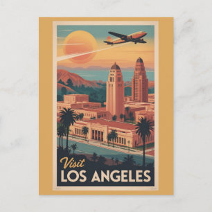 Los Angeles California Vintage Stadssiluett Vykort