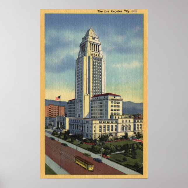 Los Angeles, CaliforniaA View of City Hall Poster (Framsidan)