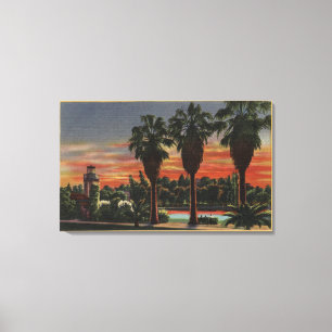 Los Angeles CaliforniaSunset ekar in parkerar Canvastryck