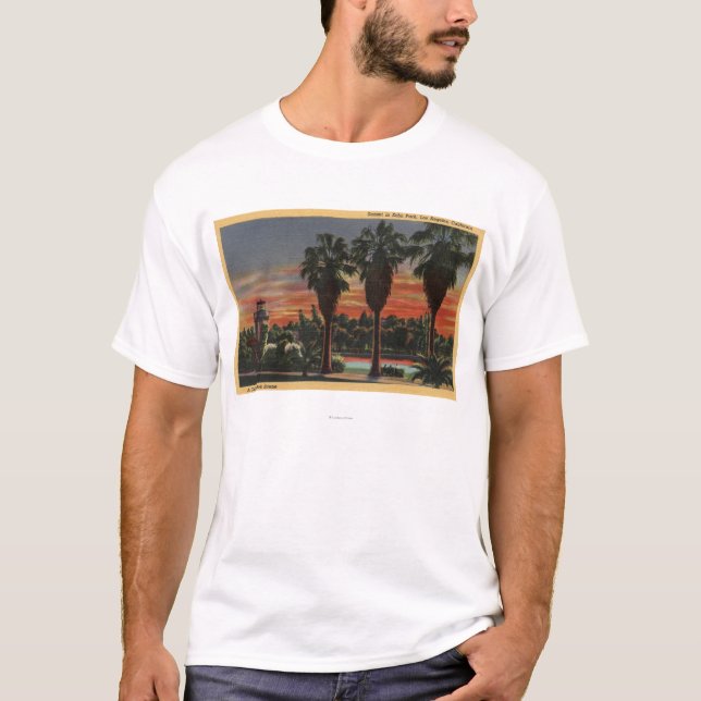 Los Angeles CaliforniaSunset ekar in parkerar Tee (Framsida)