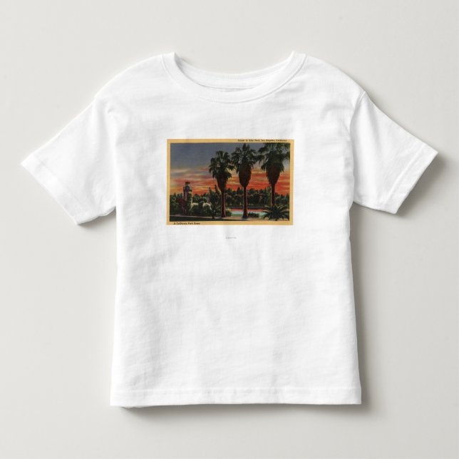 Los Angeles CaliforniaSunset ekar in parkerar Tee Shirt (Framsida)