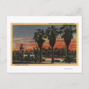Los Angeles, CaliforniaSunset i Echo Park Vykort