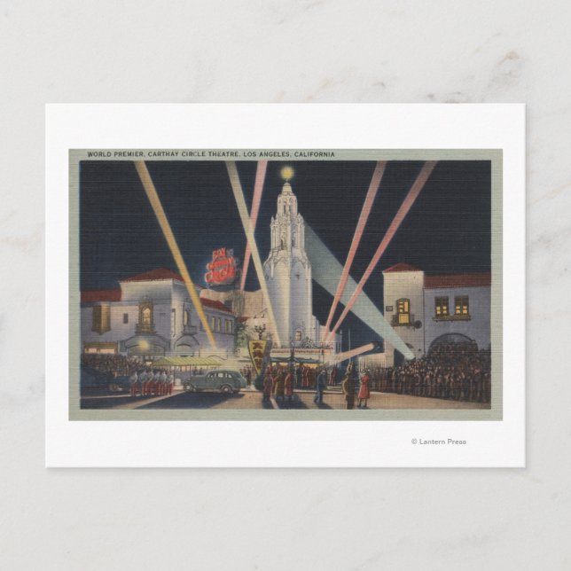 Los Angeles, CAPremier, Carthay Circle Theater Vykort (Framsida)