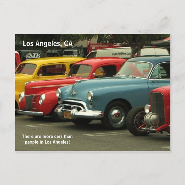 Los Angeles Car Postcard! Vykort (Framsida)
