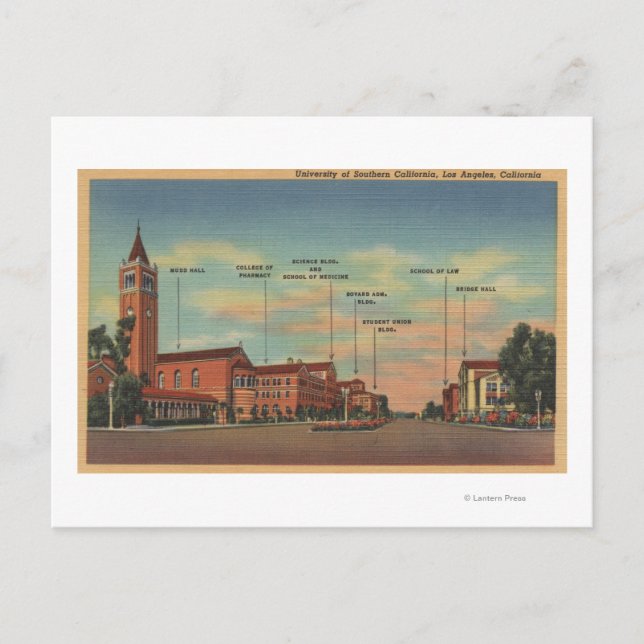 Los Angeles, CAView of U.S.C. Campus Vykort (Framsida)