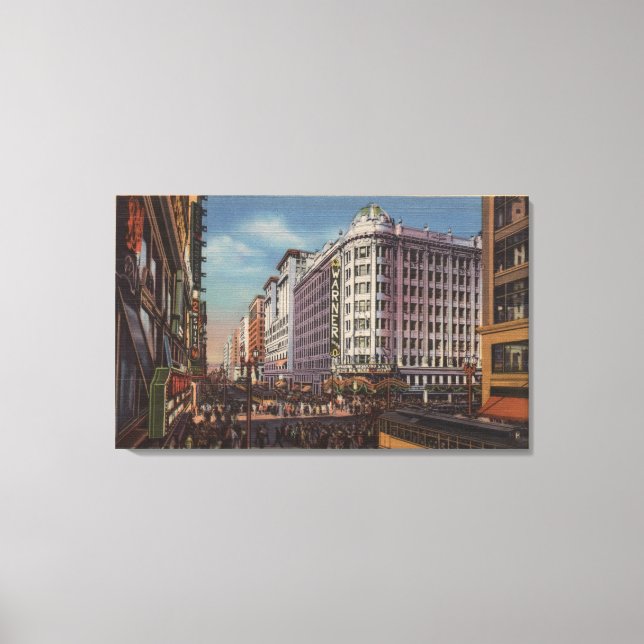 Los Angeles, CAView of Warner Bros. på 7:e St. Canvastryck (Framsida)