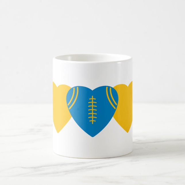 Los Angeles Chargers Football Heart Design Kaffemugg (Center)