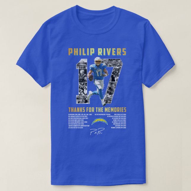 Los Angeles Chrgrs 17 Philip Rivers tack för T Shirt (Design framsida)