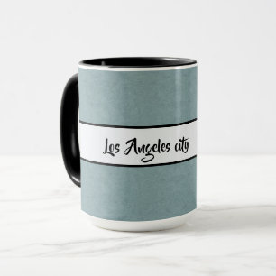 Los Angeles City Elegant Black Grått Ringer 15oz Mugg