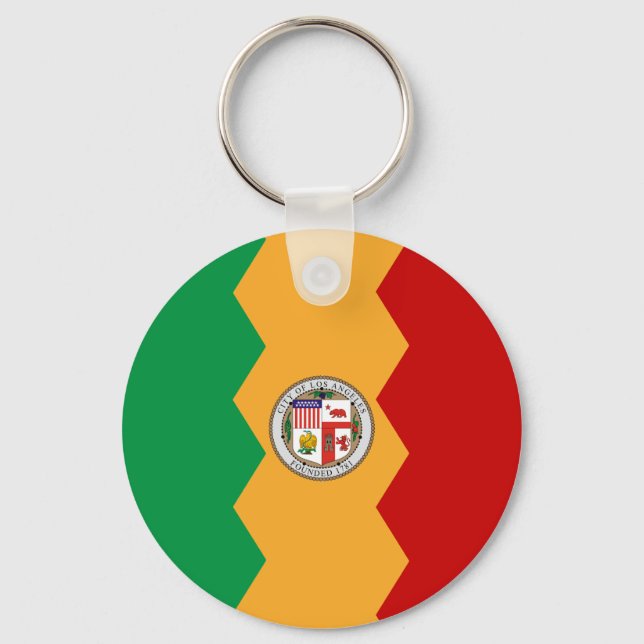 Los Angeles City flagga Keychain Nyckelring (Framsida)