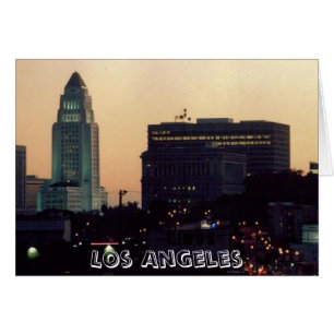 Los Angeles City Hall på Dusk-kort Hälsningskort
