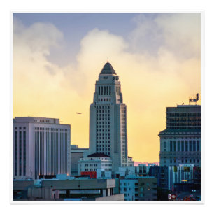 Los Angeles City Hall Siluett – Downtown LA Tryck
