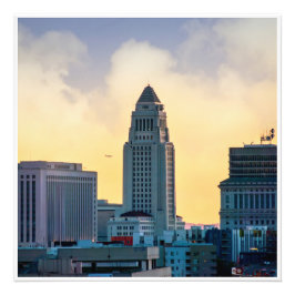 Los Angeles City Hall Skyline – Downtown LA Print Fototryck