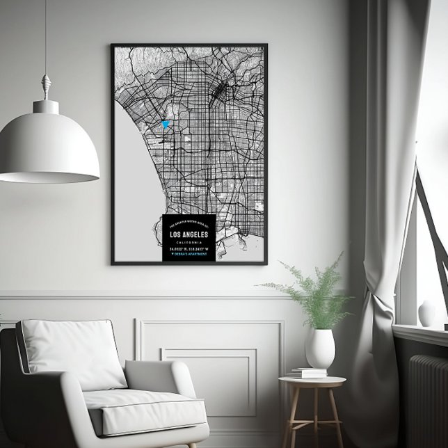 Los Angeles City Karta + markera din plats Poster (Skapare uppladdad)