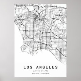 Los Angeles City Karta Poster