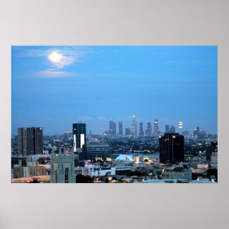Los Angeles City Ljus vid Dusk Print Poster