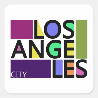 Los Angeles City Modern Typography Stickers Fyrkantigt Klistermärke