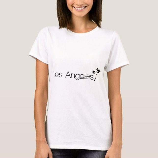 Los Angeles City of Änglar Handflatan Träd i Parad Tee Shirt (Framsida)