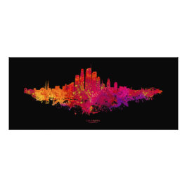Los Angeles City Skyline Colorful Fototryck