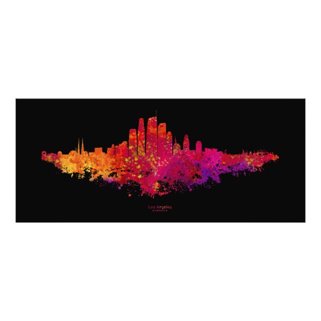 Los Angeles City Skyline Colorful Fototryck (Framsidan)
