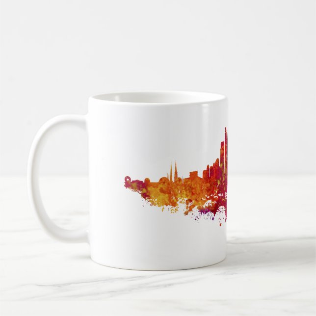 Los Angeles City Skyline Colorful Kaffemugg (Vänster)