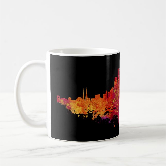 Los Angeles City Skyline Colorful Kaffemugg (Vänster)