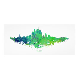 Los Angeles City Skyline - Lime Green Blue Fototryck
