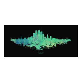 Los Angeles City Skyline - Mint Grönt Fototryck